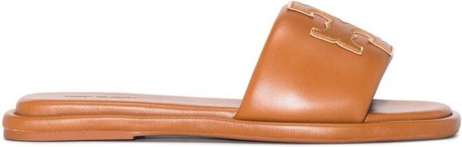 Tory Burch Double T flat sandals Brown