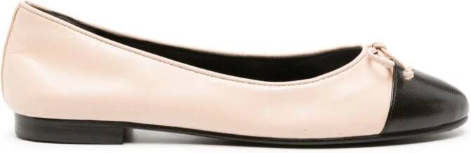 Tory Burch Double-T leather ballerina shoes Neutrals