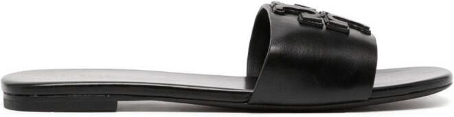 Tory Burch Ines logo-patch slides Black