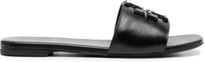 Tory Burch logo-patch detail sandals Black