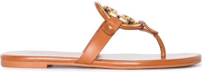 Tory Burch Miller flat thong sandals Brown