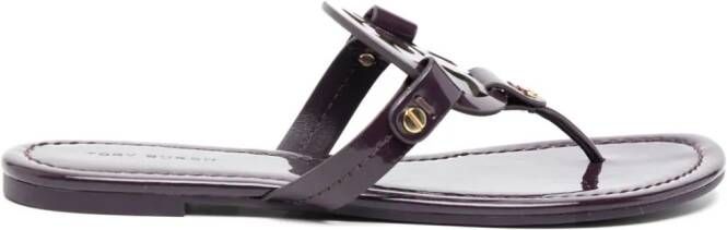 Tory Burch Miller logo-plaque leather sandals Purple
