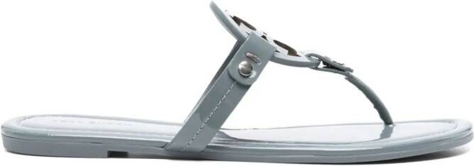 Tory Burch Miller patent-leather flip flops Blue