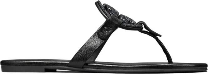 Tory Burch Miller Pavé leather sandals Black