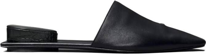 Tory Burch pierced leather slippers Black