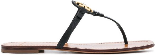Tory Burch T-medallion flat sandals Black