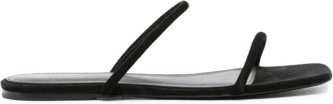 TOTEME Minimalist suede slides Black