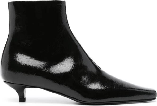 TOTEME The Patent Slim 40mm ankle boots Black