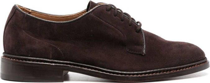 Tricker's almond-toe lace-up oxford shoes Brown