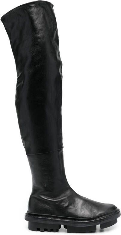 Trippen slip-on thigh-length boots Black