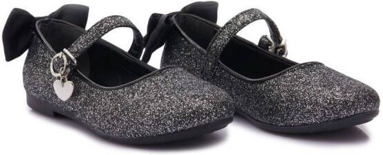 Tulleen bow-detail ballerina shoes Black