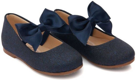 Tulleen bow-detail ballerina shoes Blue