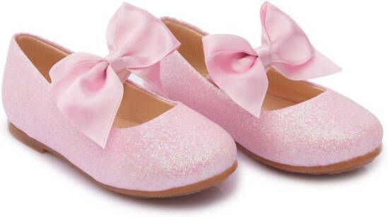 Tulleen bow-detail ballerina shoes Pink