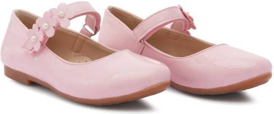 Tulleen floral-strap ballerina shoes Pink