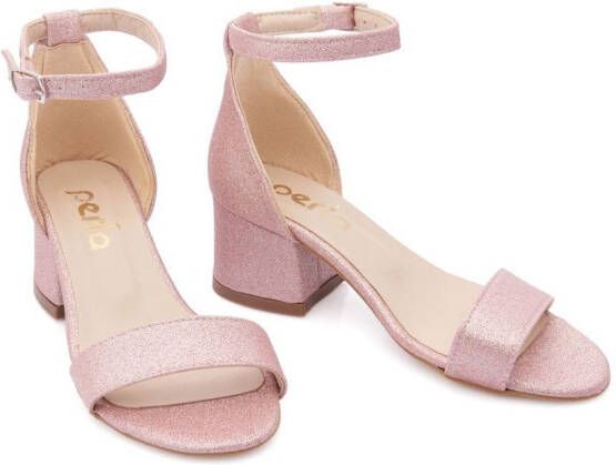 Tulleen glittered block-heel sandals Pink
