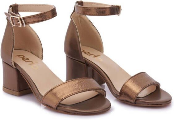 Tulleen leather block-heel sandals Brown