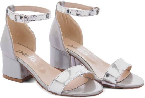 Tulleen leather block-heel sandals Silver