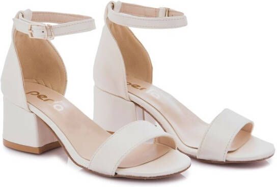 Tulleen leather block-heel sandals White