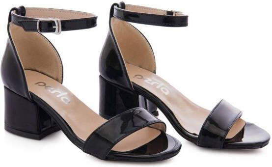 Tulleen patent leather block-heel sandals Black