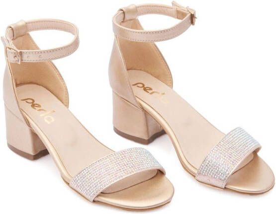 Tulleen rhinestone block-heel sandals Neutrals