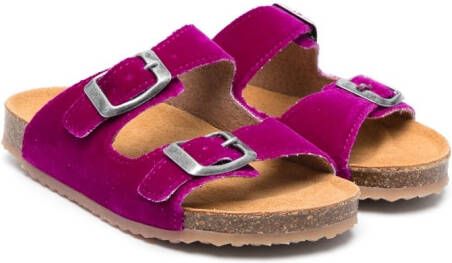 Two Con Me By Pépé Maxime velvet slides Pink