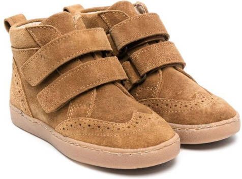 Two Con Me By Pépé Paul suede touch-strap boots Brown