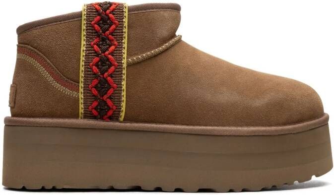 UGG Classic Ultra Mini Braid platform "Chestnut" boots Brown