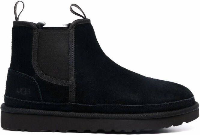 UGG debossed-logo shearling ankle boots Black