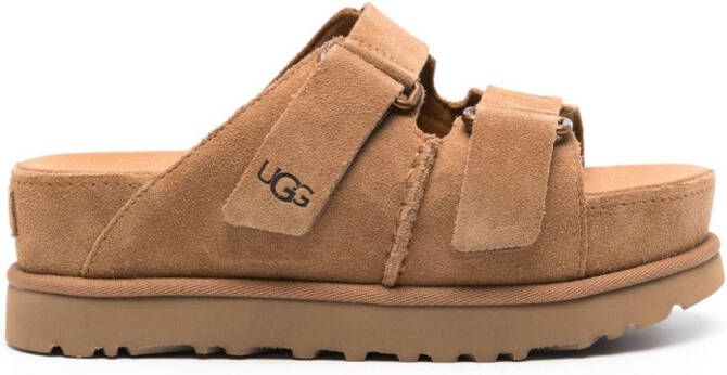 UGG Goldenstar Hi suede slides Brown