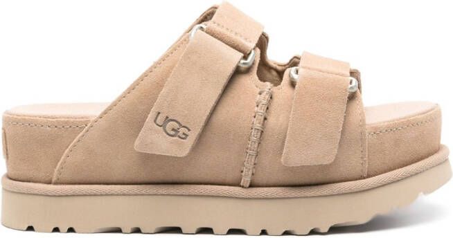 UGG Goldenstar Hi suede slides Neutrals
