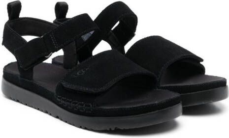 UGG Kids calf suede slingback sandals Black