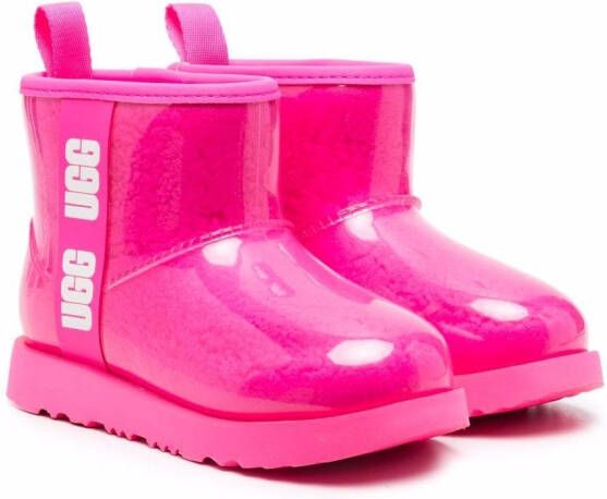 UGG Kids Classic Mini II shearling rain boots Pink