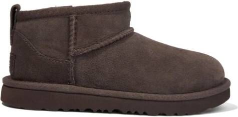 UGG Kids Classic Ultra Mini suede ankle boots Brown