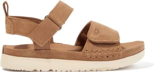UGG Kids suede touch strap sandals Brown