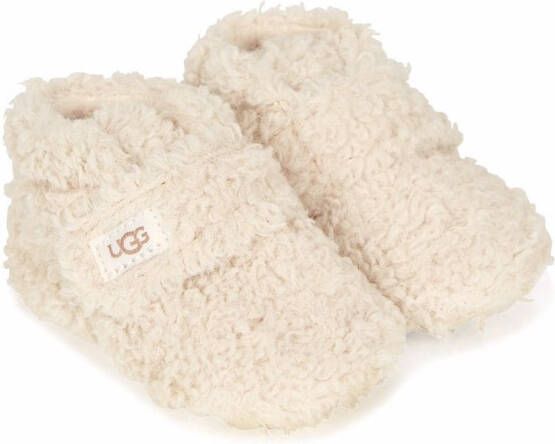 UGG Kids touch-strap textured booties White