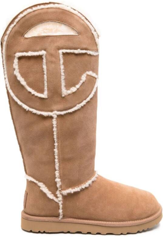 UGG x Telfar logo-patch suede boots Neutrals