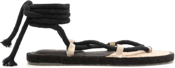 Uma | Raquel Blay Roseira cotton sandals Black