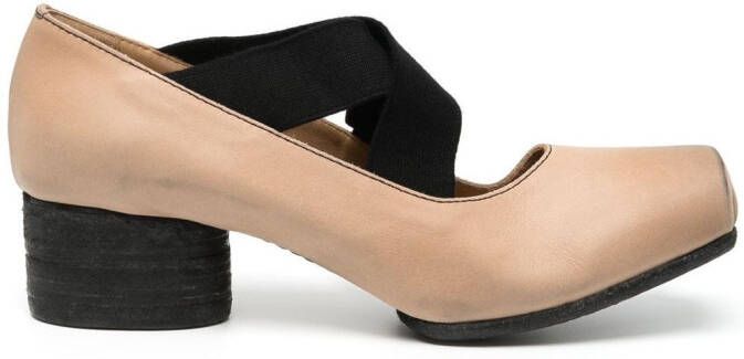 Uma Wang Ballerina square toe elasticated pumps Brown
