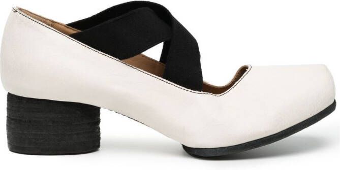 Uma Wang Ballerina square toe elasticated pumps White