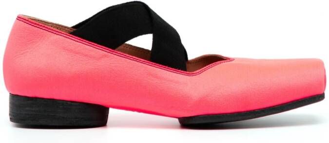 Uma Wang crossover-strap ballerina shoes Pink