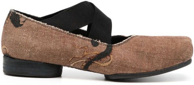 Uma Wang printed ballerina shoes Brown