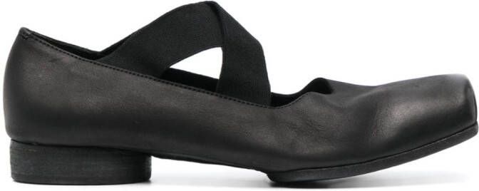 Uma Wang 23mm square-toe leather ballerina shoes Black