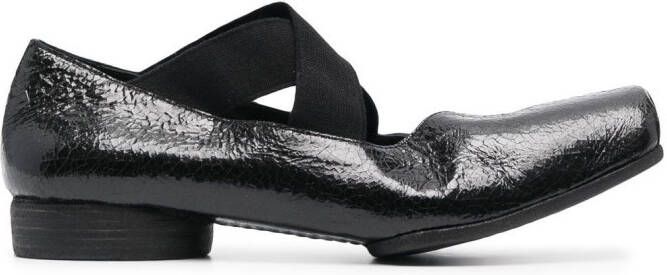 Uma Wang square toe ballerina shoes Black