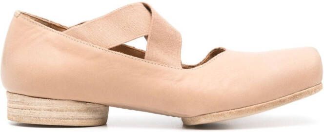 Uma Wang crossed strap ballerinas Neutrals