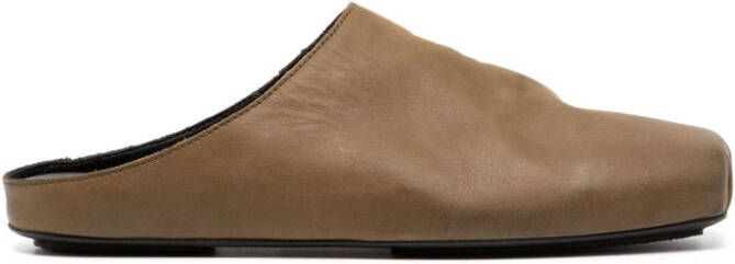 Uma Wang square-toe leather mules Green