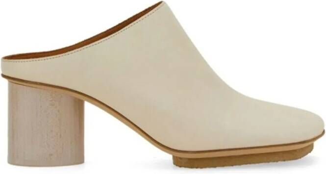 Uma Wang square-toe leather mules Neutrals