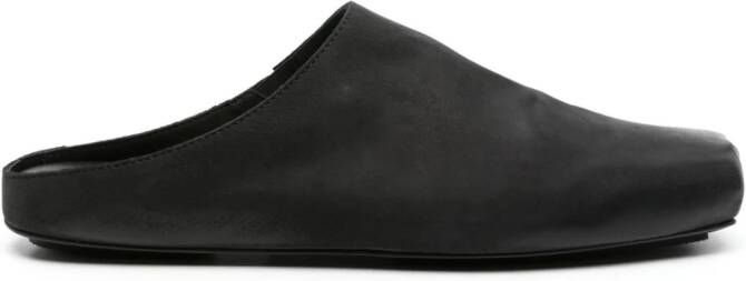 Uma Wang square-toe leather slippers Black