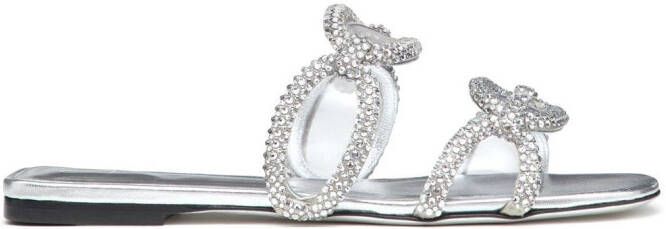 Valentino Garavani Chain 1967 crystal-embellished sandals Silver