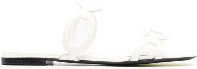 Valentino Garavani Chain 1967 flat slides White