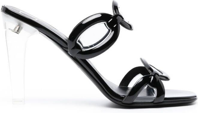 Valentino Garavani Chain transparent-heel sandals Black